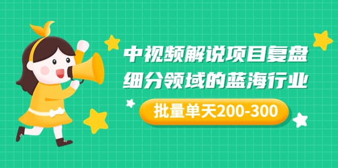 某付费文章：中视频解说项目复盘：细分领域的蓝海行业 批量单天200-300收益-小奔自媒体