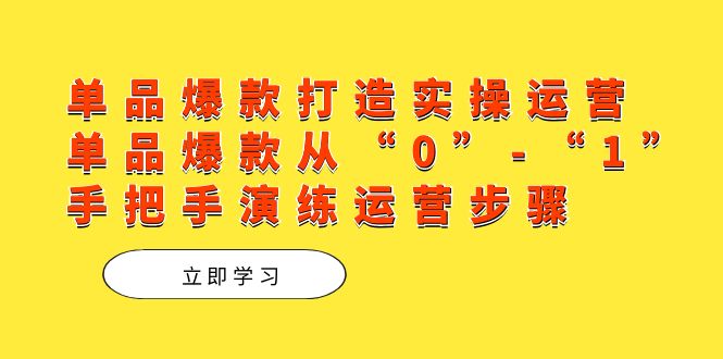 单品爆款打造实操运营，单品爆款从“0”-“1”手把手演练运营步骤-小奔自媒体