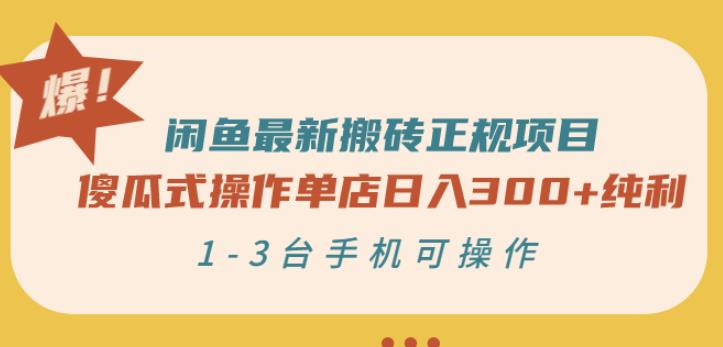 闲鱼最新搬砖正规项目：傻瓜式操作单店日入300 纯利，1-3台手机可操作-小奔自媒体