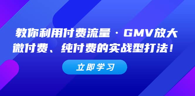 教你利用付费流量·GMV放大，微付费、纯付费的实战型打法-小奔自媒体