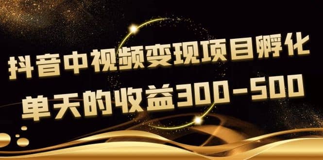 黄岛主《抖音中视频变现项目孵化》单天的收益300-500 操作简单粗暴-小奔自媒体