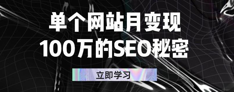 单个网站月变现100万的SEO秘密，百分百做出赚钱站点-小奔自媒体