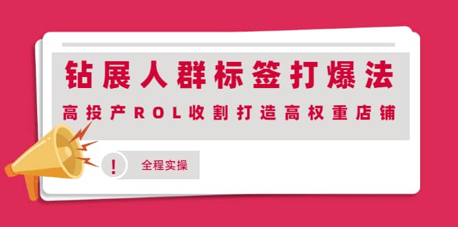 钻展人群标签打爆法，高投产ROL收割打造高权重店铺(全程实操)-小奔自媒体