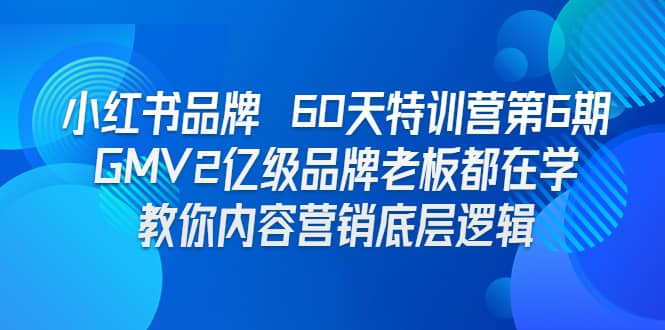 小红书品牌 60天特训营第6期 GMV2亿级品牌老板都在学 教你内容营销底层逻辑-小奔自媒体