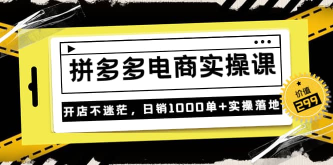 《拼多多电商实操课》开店不迷茫，日销1000单 实操落地（价值299元）-小奔自媒体