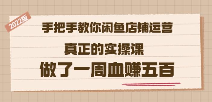 2022版《手把手教你闲鱼店铺运营》真正的实操课做了一周血赚五百(16节课)-小奔自媒体