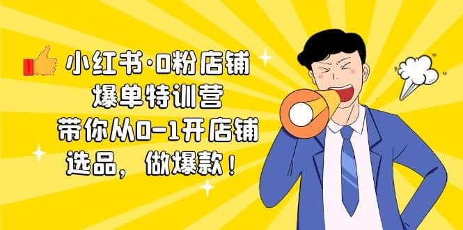小红书·0粉店铺爆单特训营 带你从0-1开店铺，选品，做爆款（课程 工具包）-小奔自媒体