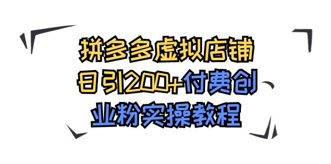 拼多多虚拟店铺日引200 付费创业粉实操教程-小奔自媒体