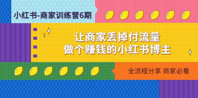 小红书-商家训练营12期：让商家丢掉付流量-小奔自媒体