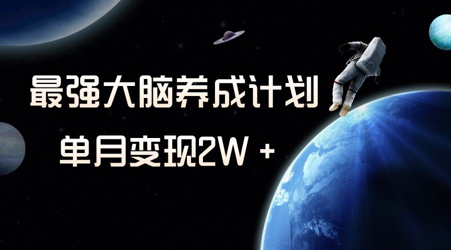 冷门虚拟项目，最强大脑养成计划，一个月变现2W＋-小奔自媒体