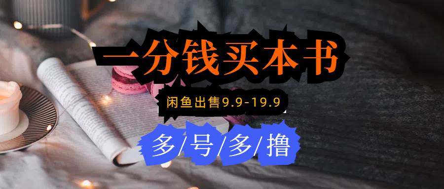 每天花1分钱买一本书，闲鱼出售9.9-19.9不等，多账号多撸 新手小白均可操作-小奔自媒体